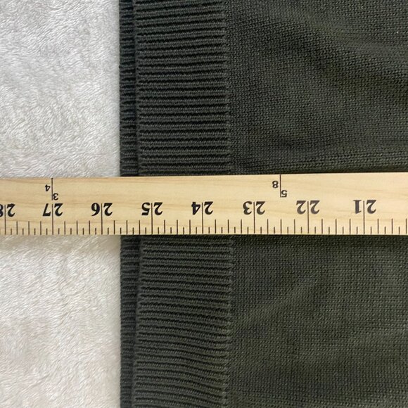 Eddie Bauer Men's Supima Cotton V Neck Solid Olive Army Green Knit Sweater L - Picture 7 of 8